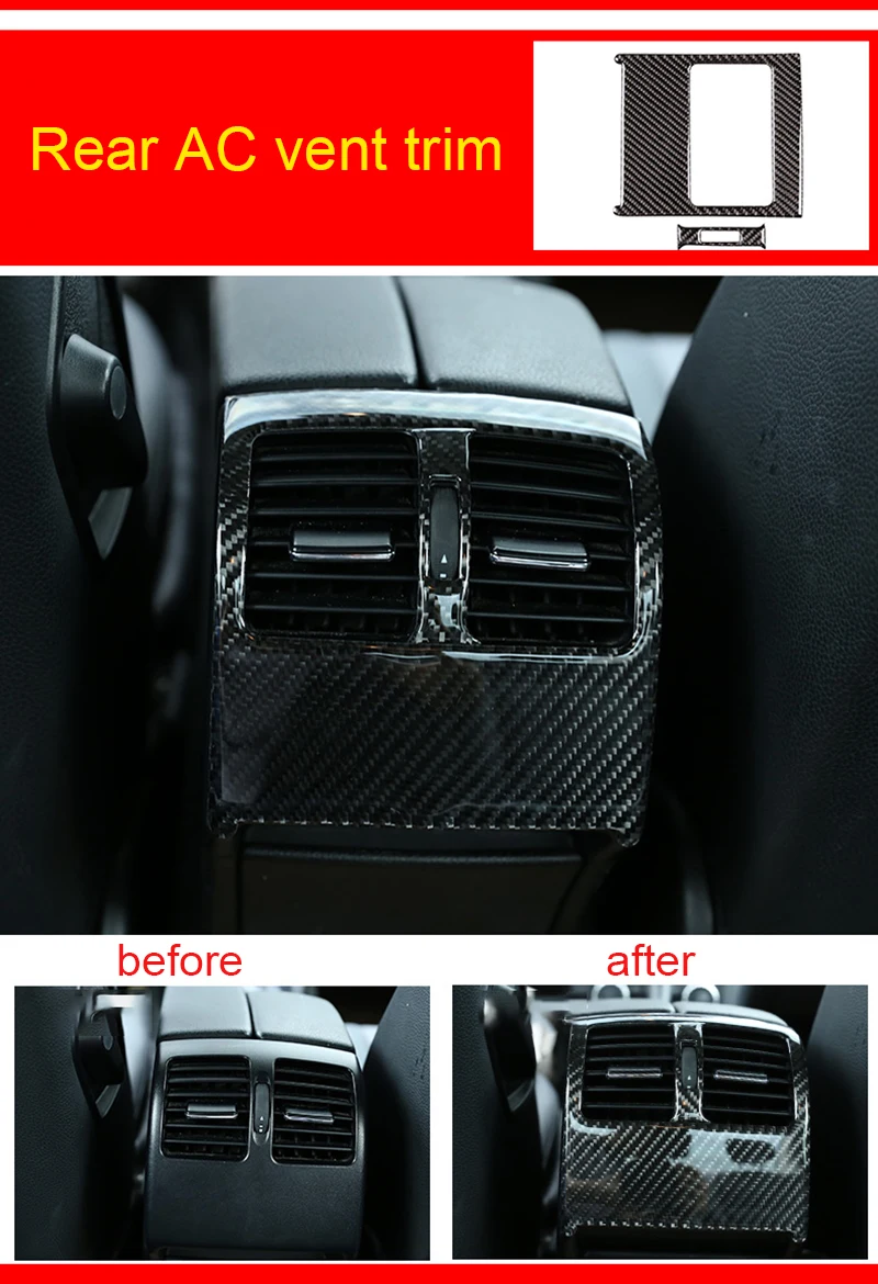 

Rear Ac Vent Trim For Mercedes Benz Carbon Fiber 2014 1pc C 2008-