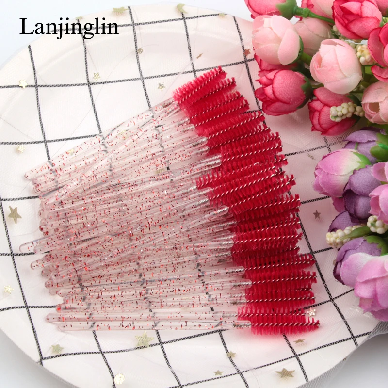 Lanjinglin 5/50 PCS Disposable Eyelash Brush Eyelashes Extension Makeup Tools Mascara Wands Applicator Eye Lashes Cosmetic Brush