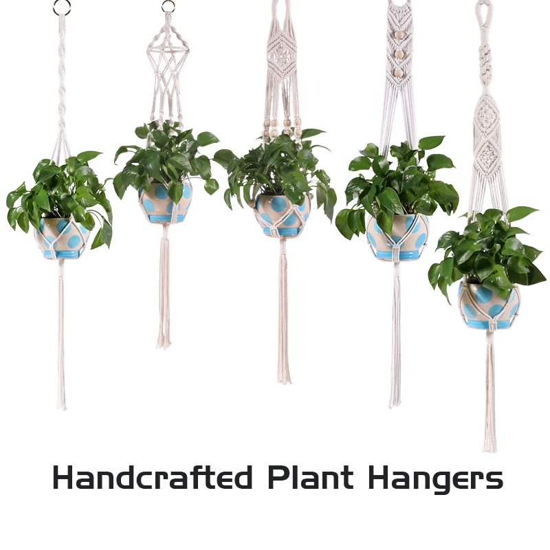 

Hanging Baskets 100% cotton Handmade Plant Holder Macrame Plant Hanging Flowerpot Wall Decor handcrafted plant hangers