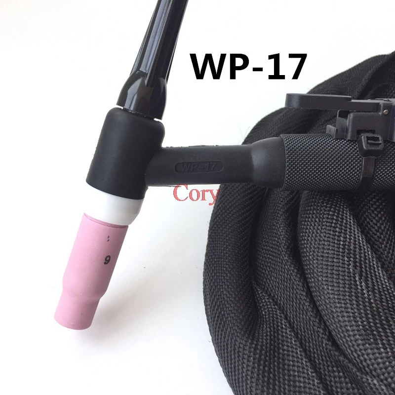 1Pc WP17 Argon Arc Welding Gun 4M/8M Gas Air-cooled argon arc welding handle Flexible Head Gas Valve TIG Welding Torch M16X1.5