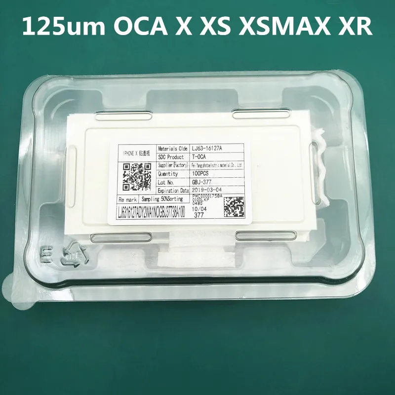 

100pcs/pack 125um OCA Adhesive For x xs xsmax T-OCA LCD Display Screen Glass Oca Glue Laminating