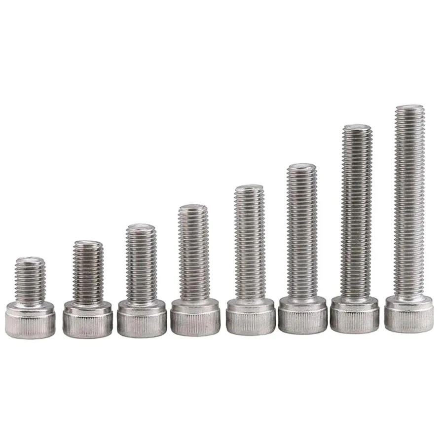 304 Stainless Steel Fine Thread Hex Hexagon Socket Cap Screws A2 Allen Bolts M6x0.75 M8x1 M10x1 M10x1.25 M12x1.5