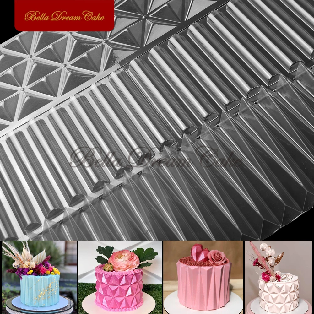 3D Chocolate Origami Mould Buttercream Plastic Cake Stencil Lace Cake Border Stencils Template  Cake Decorating Tools Bakeware