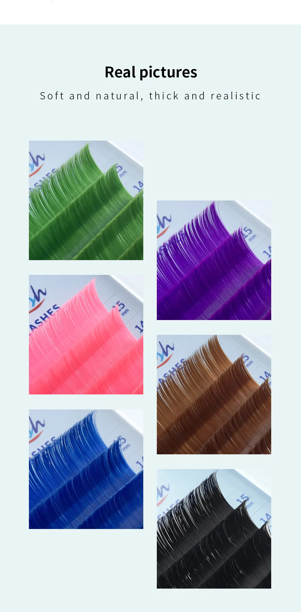 GLAMLASH Colored Easy fan Lashes Eyelash Extension mink eyelashes soft russian volume Fake Lashes color natural colored lashes