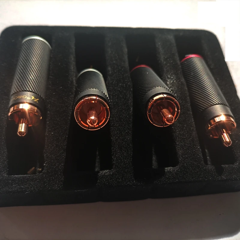 8MM Hifi audio gaofei GF-RED06R czerwona miedź złącze wtykowe RCA 4 szt.