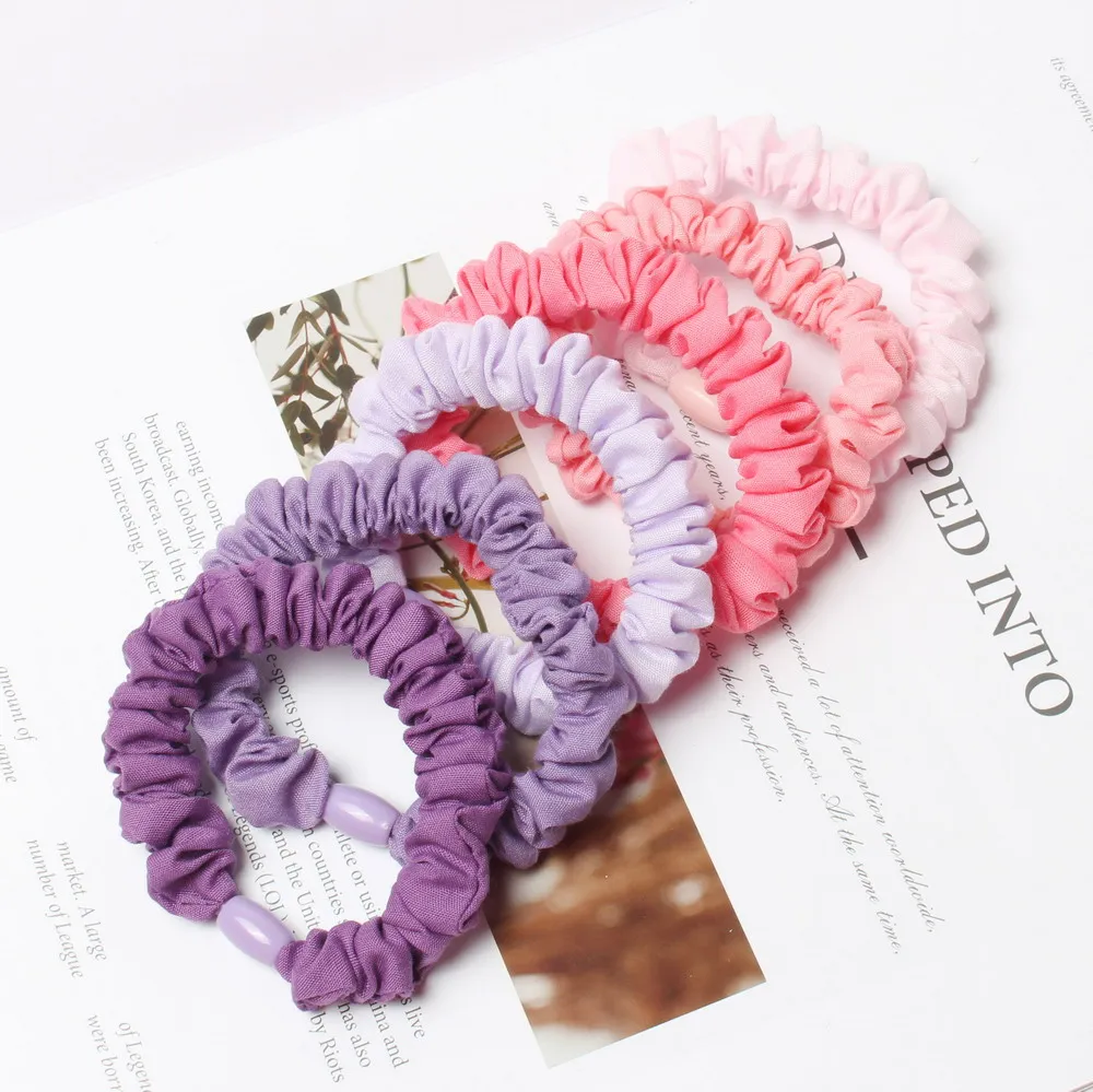 6Pack Women Elastic Hair Bands Cute Hair Ties Gum Print Girls Scrunchies Set Ponytail Holder Small Scrunchy Hair Accessories