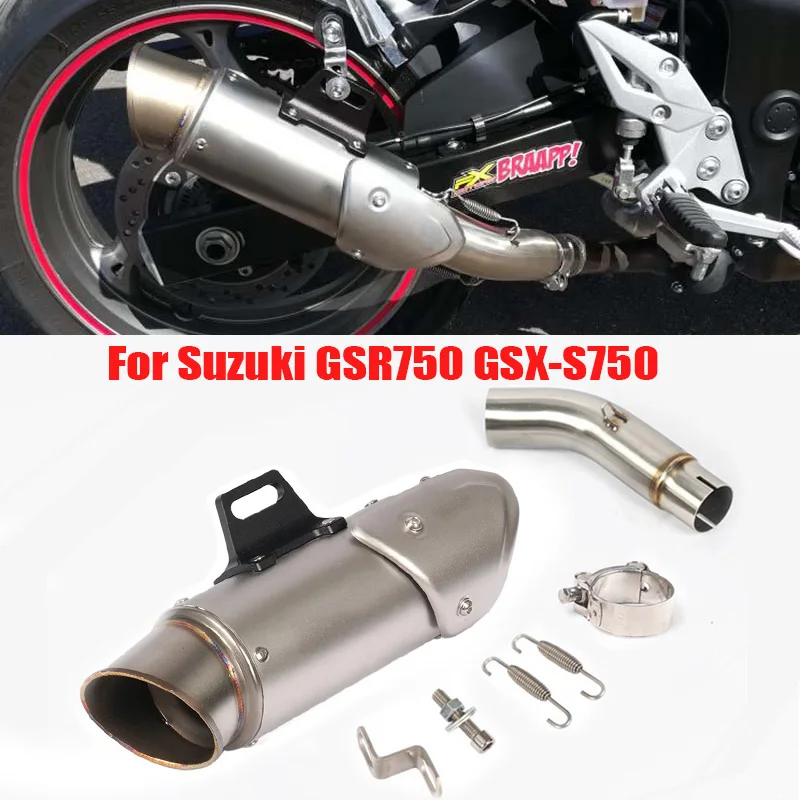 

Motorcycle Slip on Exhaust Connect Link Pipe Muffler Escape Tip Silencer Exhaust System for Suzuki GSR750 GSXS750 BK750