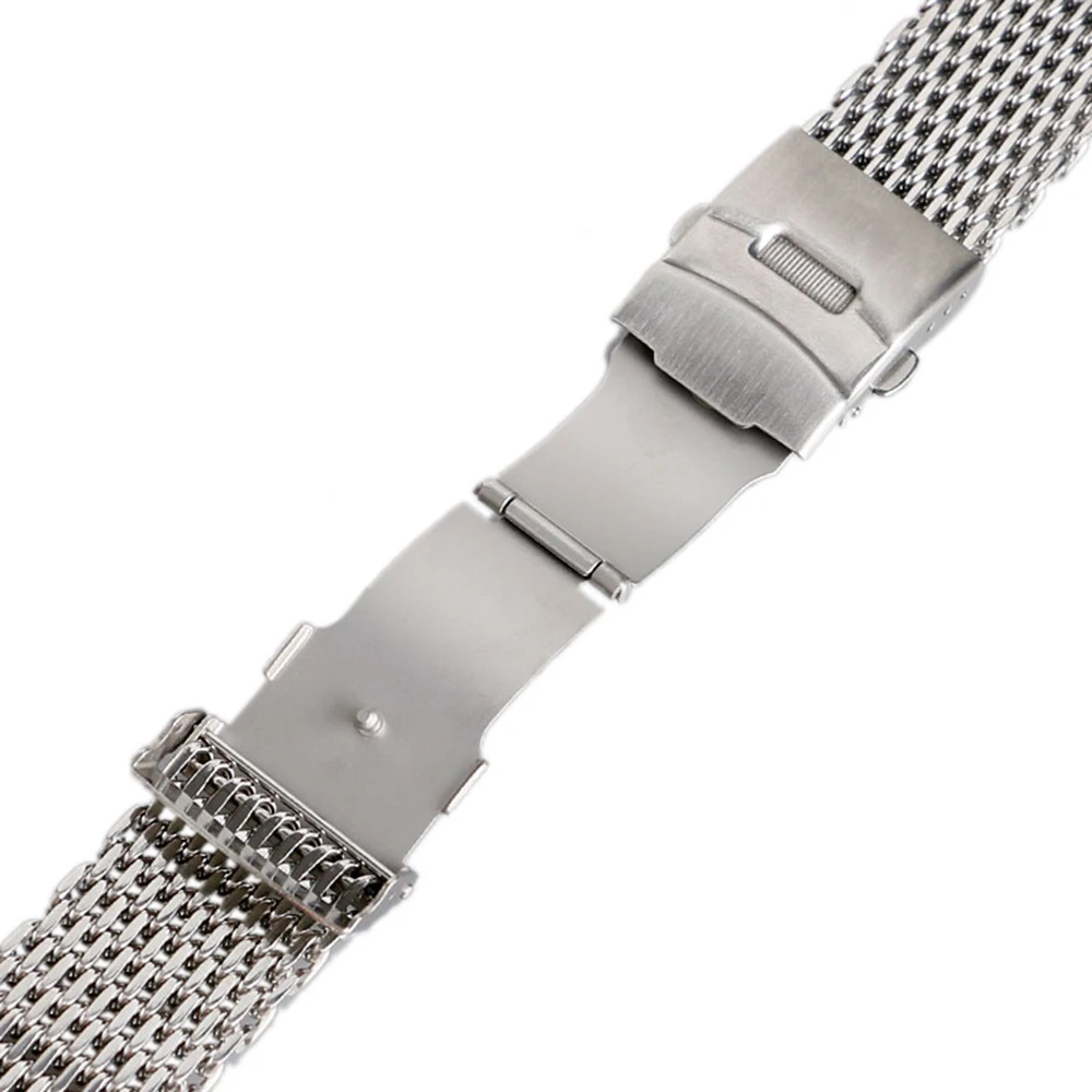 18/20/22/24mm Stainless Steel Milanese Shark Mesh Watches Band Strap Bracelet Replacement Wrist Bracelet