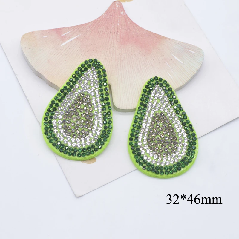 7Pcs Lemon Watermelon Carrot Pineapple Avocado Cherry Rhinestone Patches for DIY Clothes Decor Headwear Hair Clips Appliques