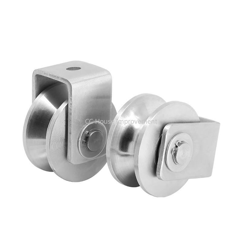 Pulley Block V 304 Stainless Steel Pulley Roller Duplex Bearing Silent Detachable Heavy Duty Grooved Wheel Loading 1pcs