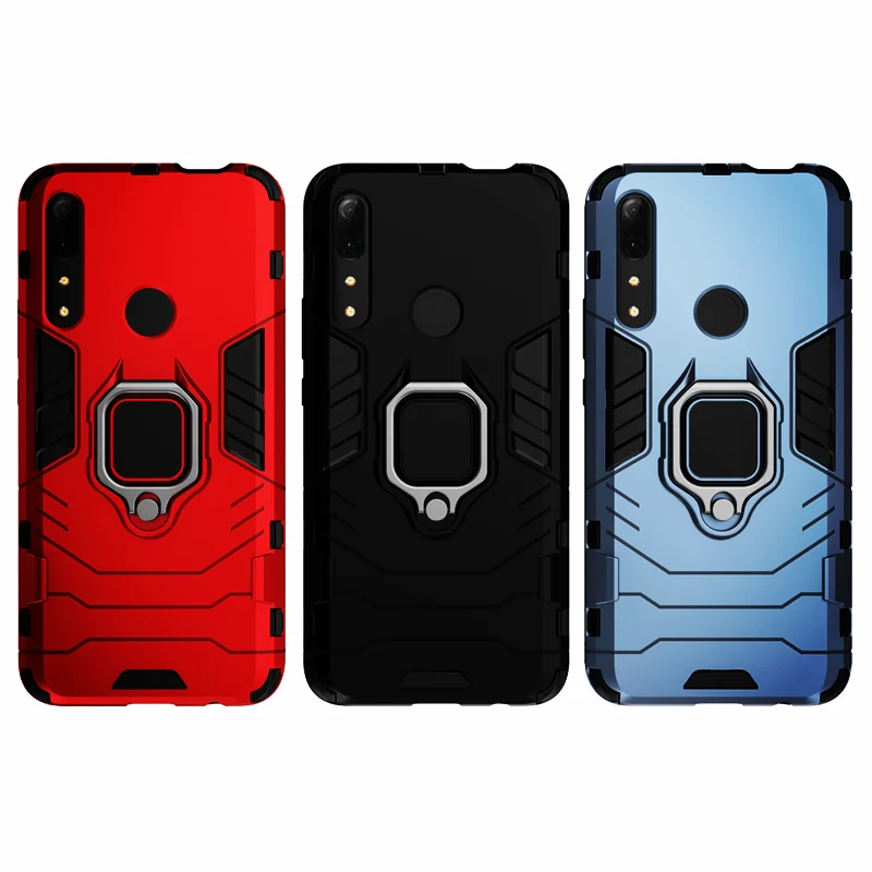 Shockproof Armor Case For Huawei P Smart Z Case Ring Holder Stand Phone Back Cover for Huawei Psmart Z STK-LX1 Y9 Prime 2019