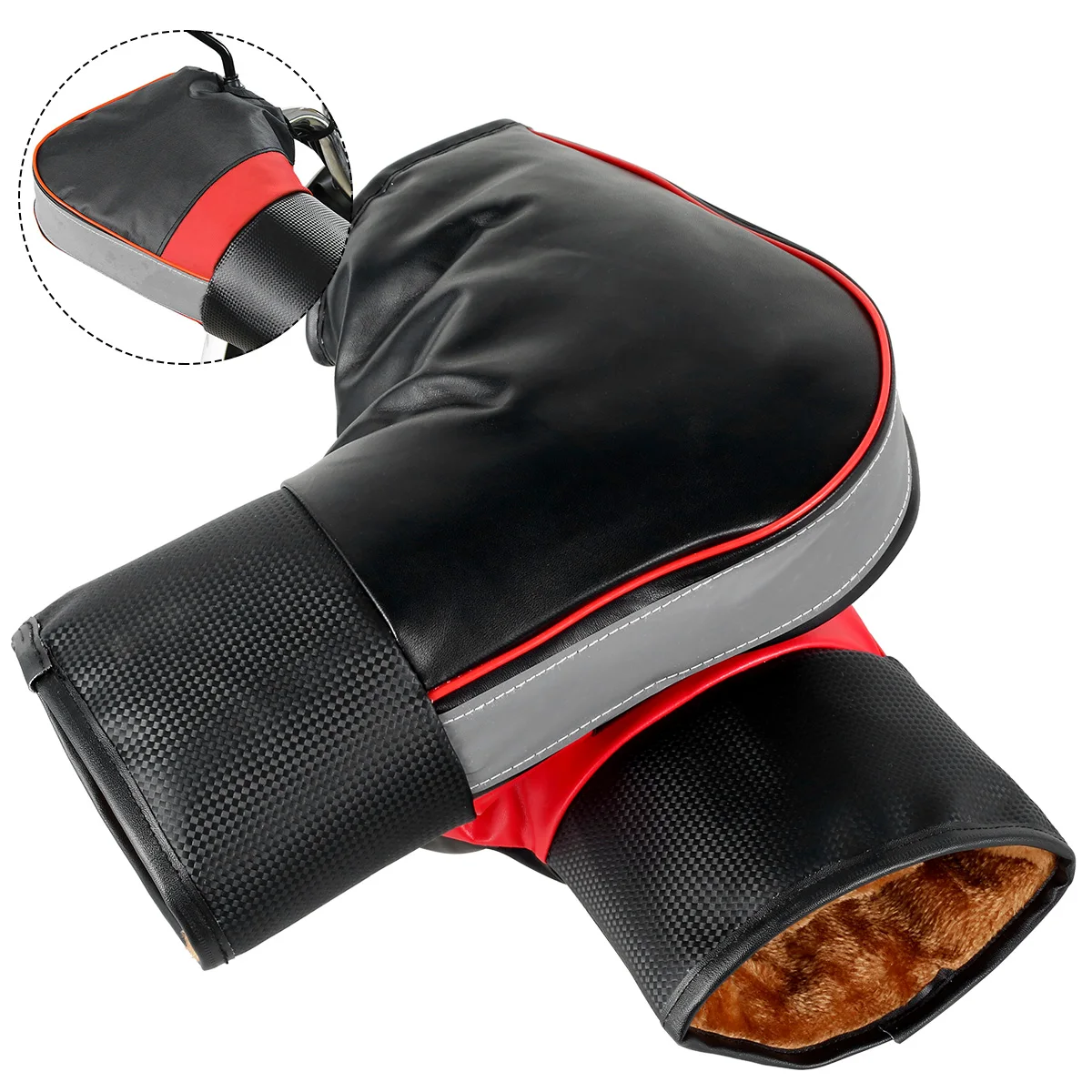 1 Paar Motorrad-Lenkermuffen, schützende Motorrad-Warm-Griff-Lenkermuffe, regenfeste Winter-Wärmer-Handschuhe, Winter-Motorrad-Handschuhe – Detail 11