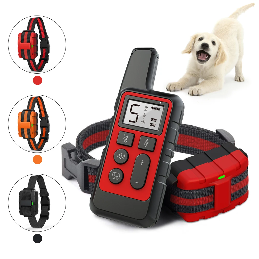 

Pet Dog Training Collar Waterproof Remote Control Rechargeable LCD for Small Big Dogs Sound Anti-Bark Training Receiver