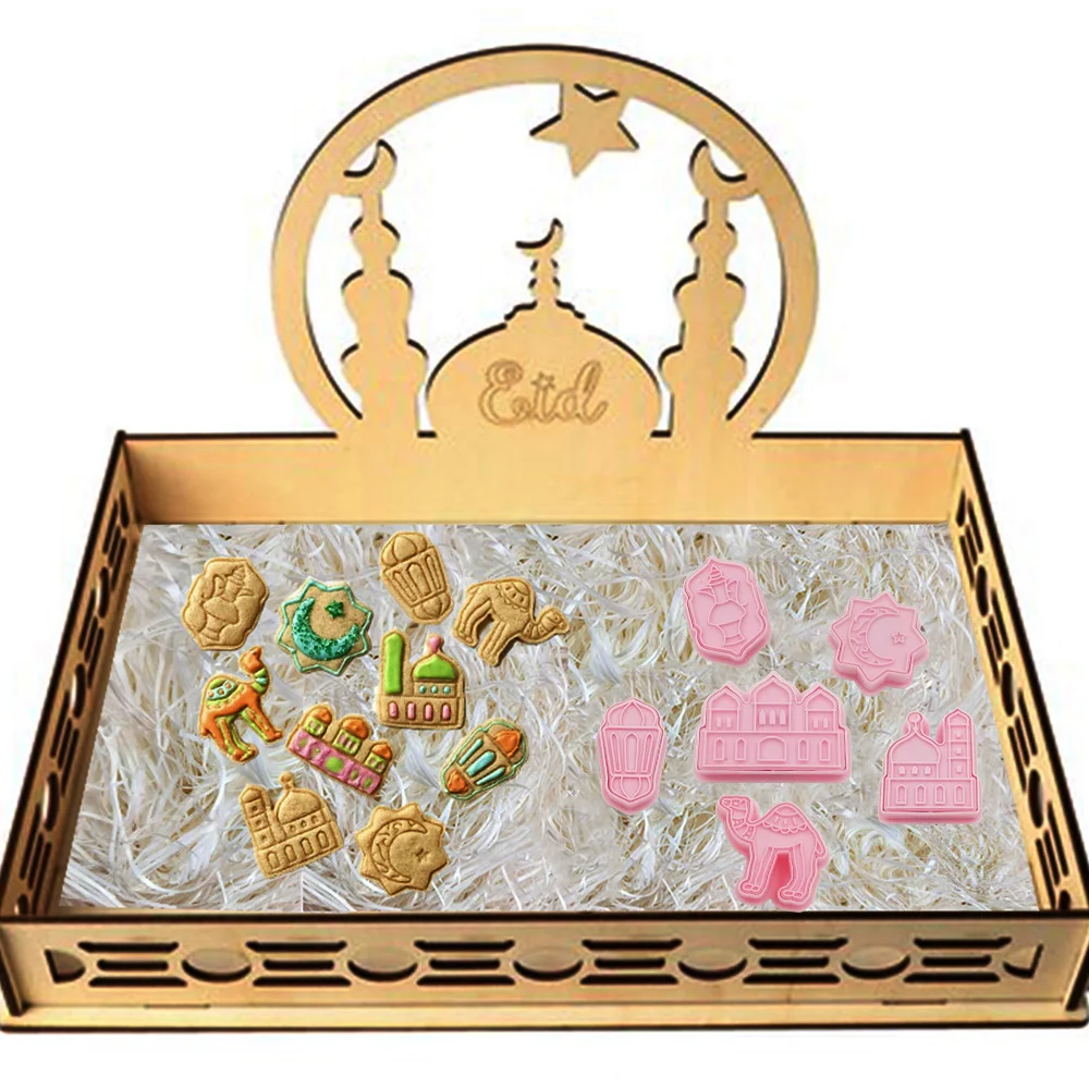 6Pcs EID Mubarak Camel Moon Star 3D Biscuit Mold Cookie Cutters Ramadan Kareem Party Home Decoration Islam Muslim Decor