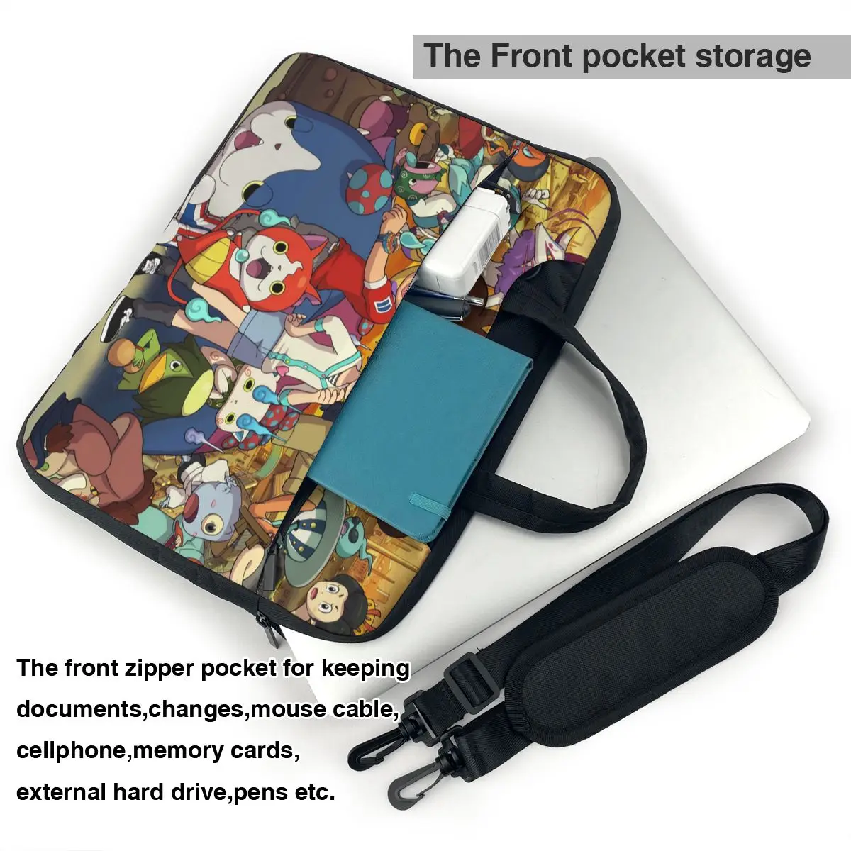 Yo Kai Watch Laptop Bag Case Protective Vintage Computer Bag Bicycle Crossbody Laptop Pouch