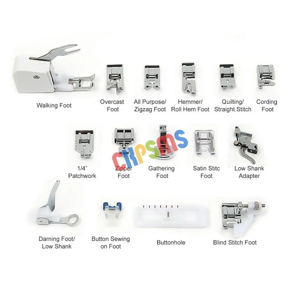 15PCS HOME FEET SET FIT FOR LOW SHANK SEWING SINGER BROTHER Babylock Bernina Janome# CY-015