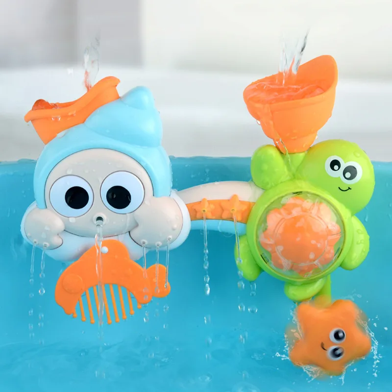 QWZ New Water Spray Bath Toys Baby Bathroom Bathtub Faucet Shower Toys Strong Suction Cup Childern Water Game For Kids Gifts