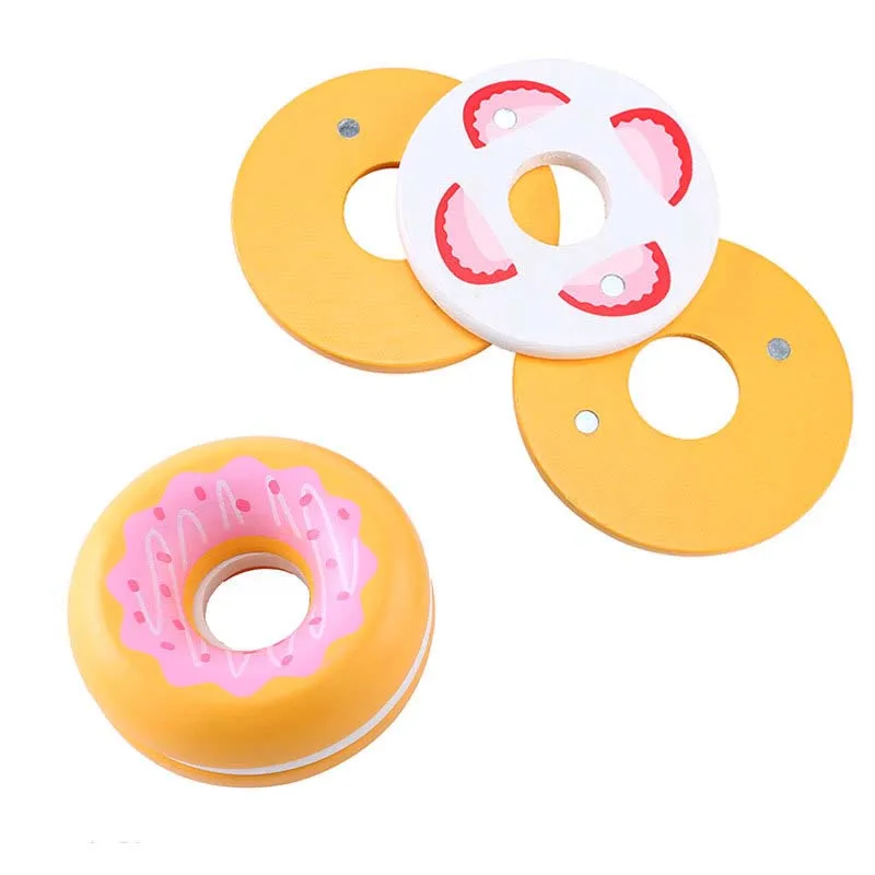 New Wooden Magnetic Strawberry Chocolate Donut Pretend Kitchen Play Food Cutting Kids Toys For Baby kids Kitchen Toys Gift