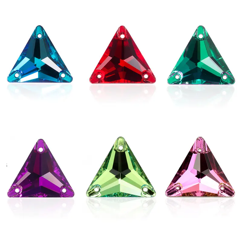 Excellent Quality Triangle Sew On Stone Crystal Glass Rhinestone Sewing Accessories DIY Garment Dressmaking Crafts Design