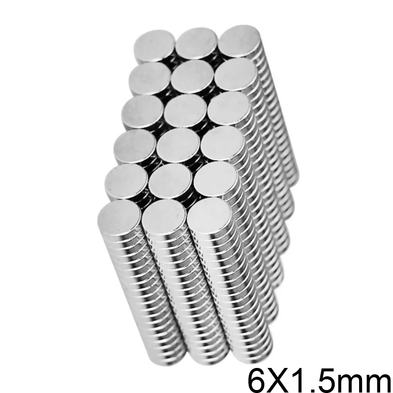 50/100/200/500/1000PCS 6x1.5 Strong Magnetic Magnet 6mm x 1.5mm Permanent Neodymium Magnets 6x1.5mm Small Round Magnet 6*1.5 mm