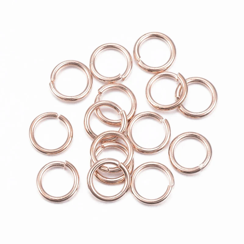 

1000pcs 304 Stainless Steel Jump Rings Close Unsoldered Rose Gold Circle Split Rings for Jewelry Making