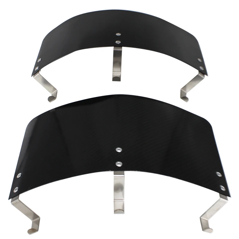 DEFT Stainless Steel Carbon Fiber Style Racing Car Cold Air Intake Cone Sport Air Filter Cover Heat Shield For 2.5\'\'-5\'\' Neck