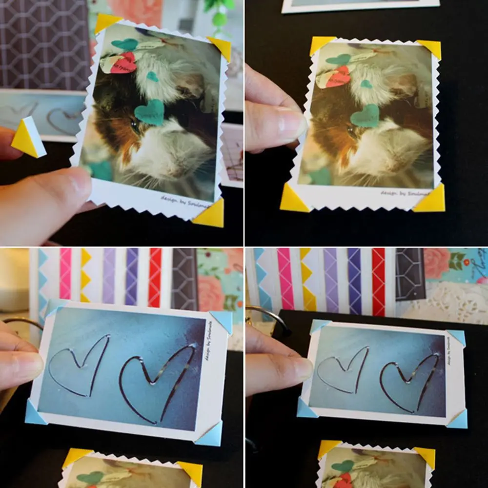 10 sheets Fashion Vintage Handmade Picture Frame Stickers Album Scrapbooking Photo Corner Protectors