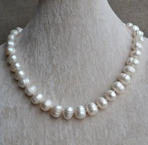 New Arrival Favorite Pearl Necklace 11-12MM White Potato Real Freshwater Pearl Handmade Fashion Jewelry Charming Women Gift