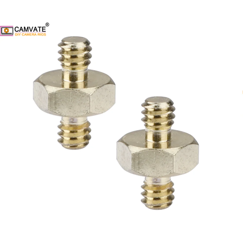カムコーダー-1/4 "オスから1/4" の六角ねじアダプター,オス/三脚/ボールヘッド/ライトスタンド/ビデオライト取り付け用,2個