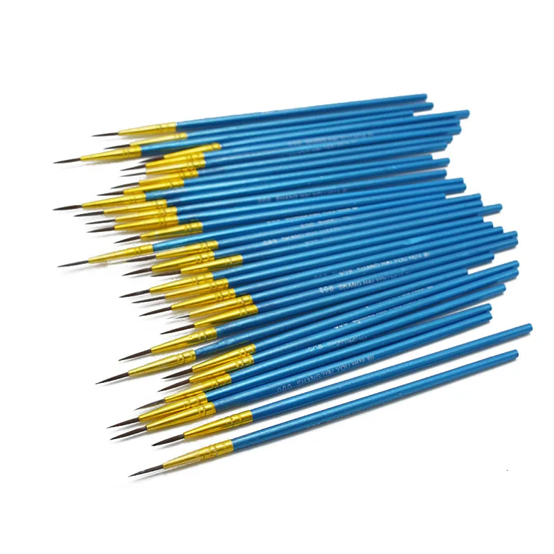 10 Pcs Fine Hand Painted Thin Hook Line Pen Blue Art Supplies Drawing Art Pen Paint Brush Nylon Brush Painting Pen Stationery