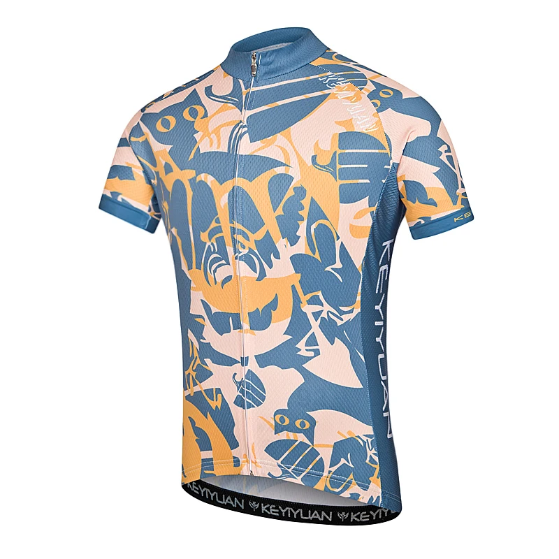 

KEYIYUAN New Men Cycling Jersey Short Sleeves Tops Bicycle MTB Shirt Road Bike Team Summer Sports Polera Ciclismo Hombre