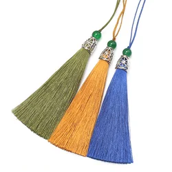 5Pcs/Pack Polyester 10cm Tassels Hollow Cap Head with Bead Sachet Tassel Charm