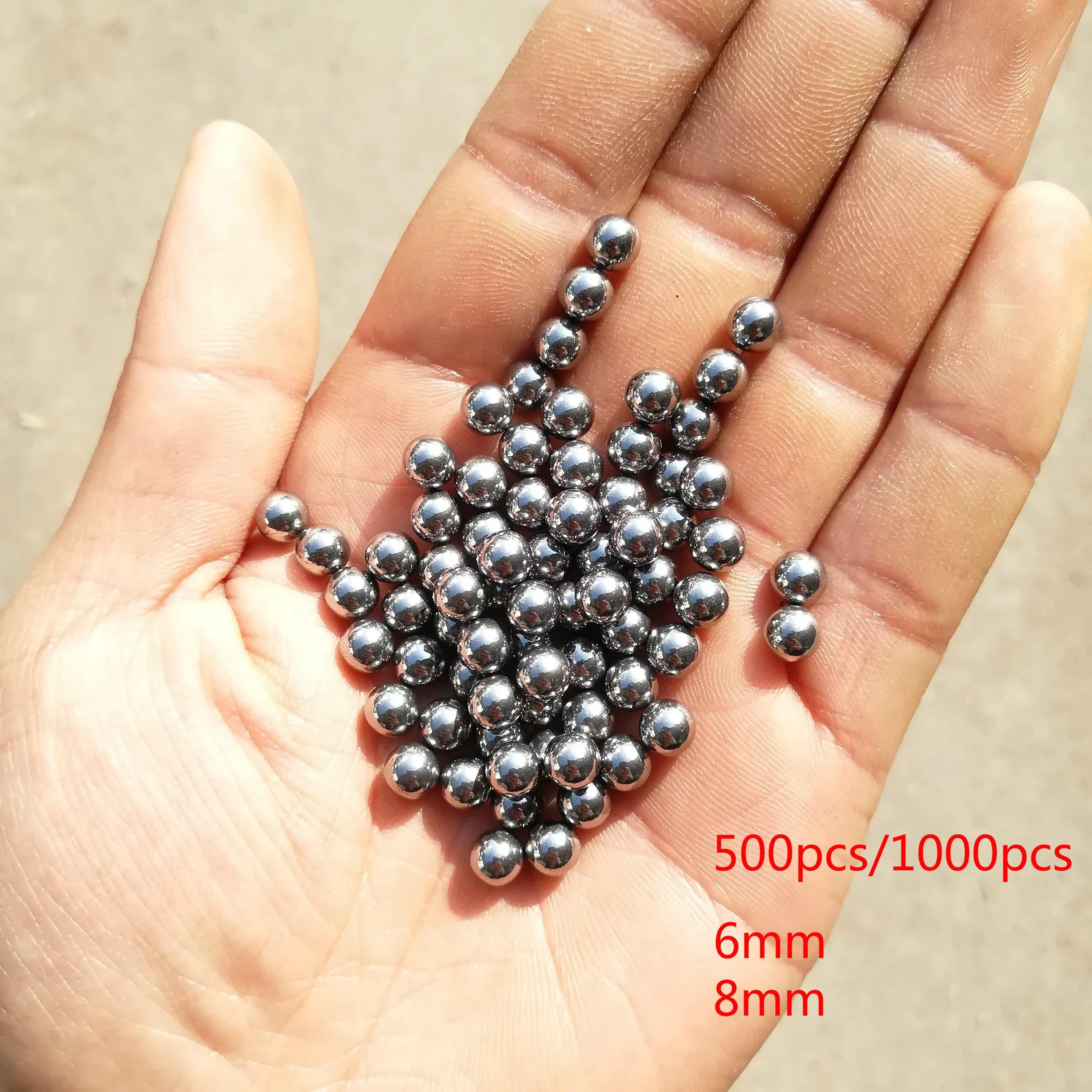 500pcs 1000pcs 6mm/8mm Carbon Steel Balls Slingshot Ammo Pocket Shot Outdoor Hunting Slingshot Pinball Stainless Steel Balls