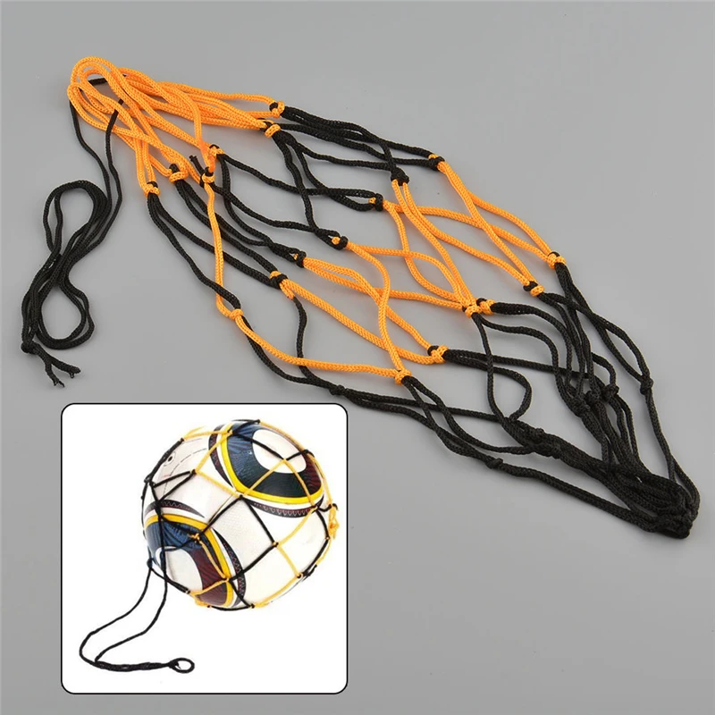 

Outdoor Durable Standard Black&Yellow Nylon Net Bag Ball Carry Mesh for Volleyball Basketball Football Soccer Multi Sport Game