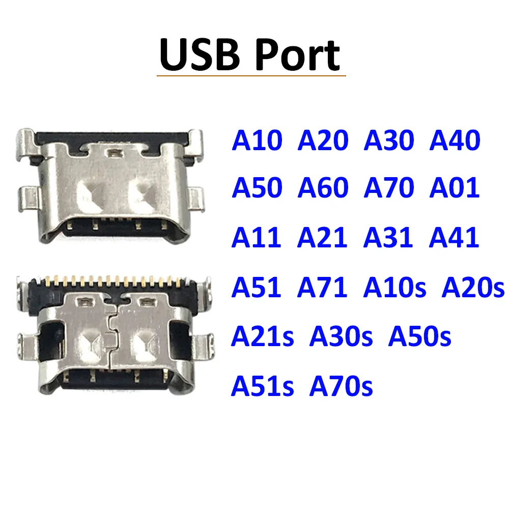 

2Pcs Type-C USB Charger Jack Connector Charging Port For Samsung A20 A30 A50 A70 A51 A71 A21s A01 A30s A50s A20s A11 A21 A31 A52