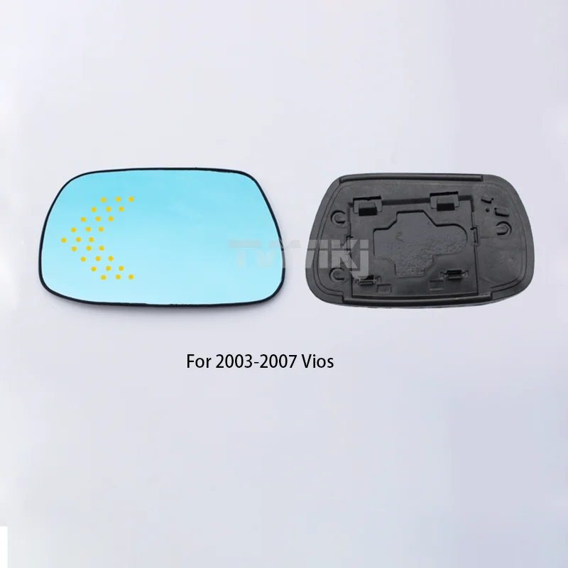 1 pair Side Rearview Mirror Blue Glass Lens with LED Indicator For Toyota Vios Corolla 2004-2020 Wide Angle View anti glare