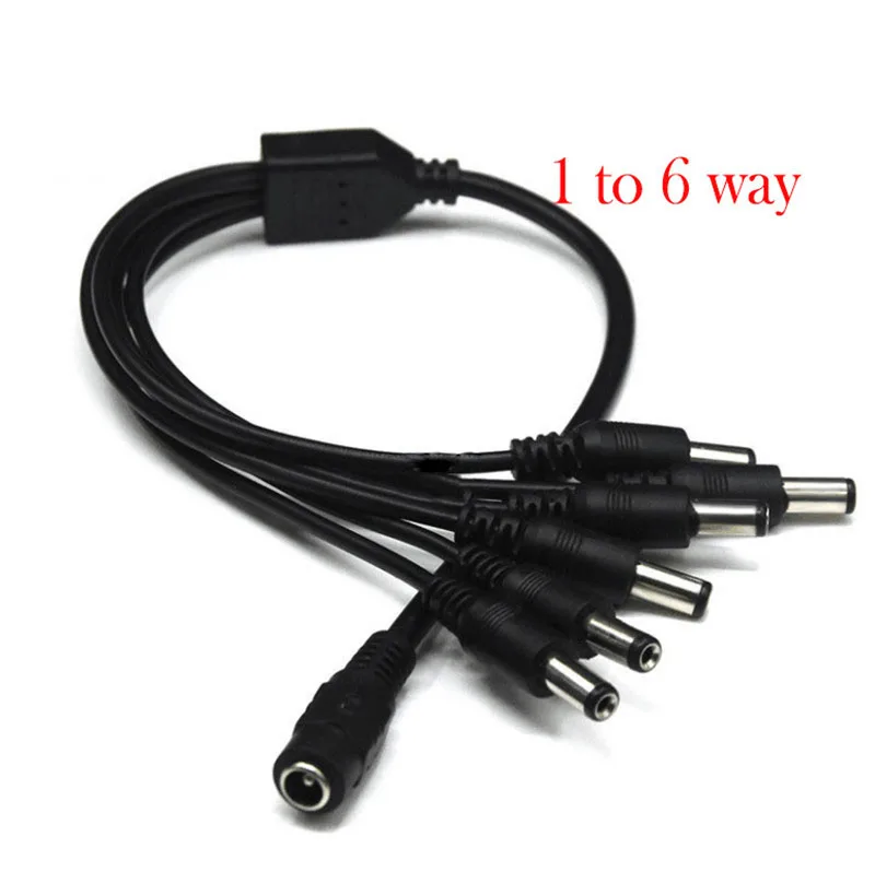 DC Power 1 Female to 2 3 4 5 6 8 Male Way Splitter Adapter Connector Plug Cable 5.5mm*2.1mm 12V For CCTV Camera LED Strip Light