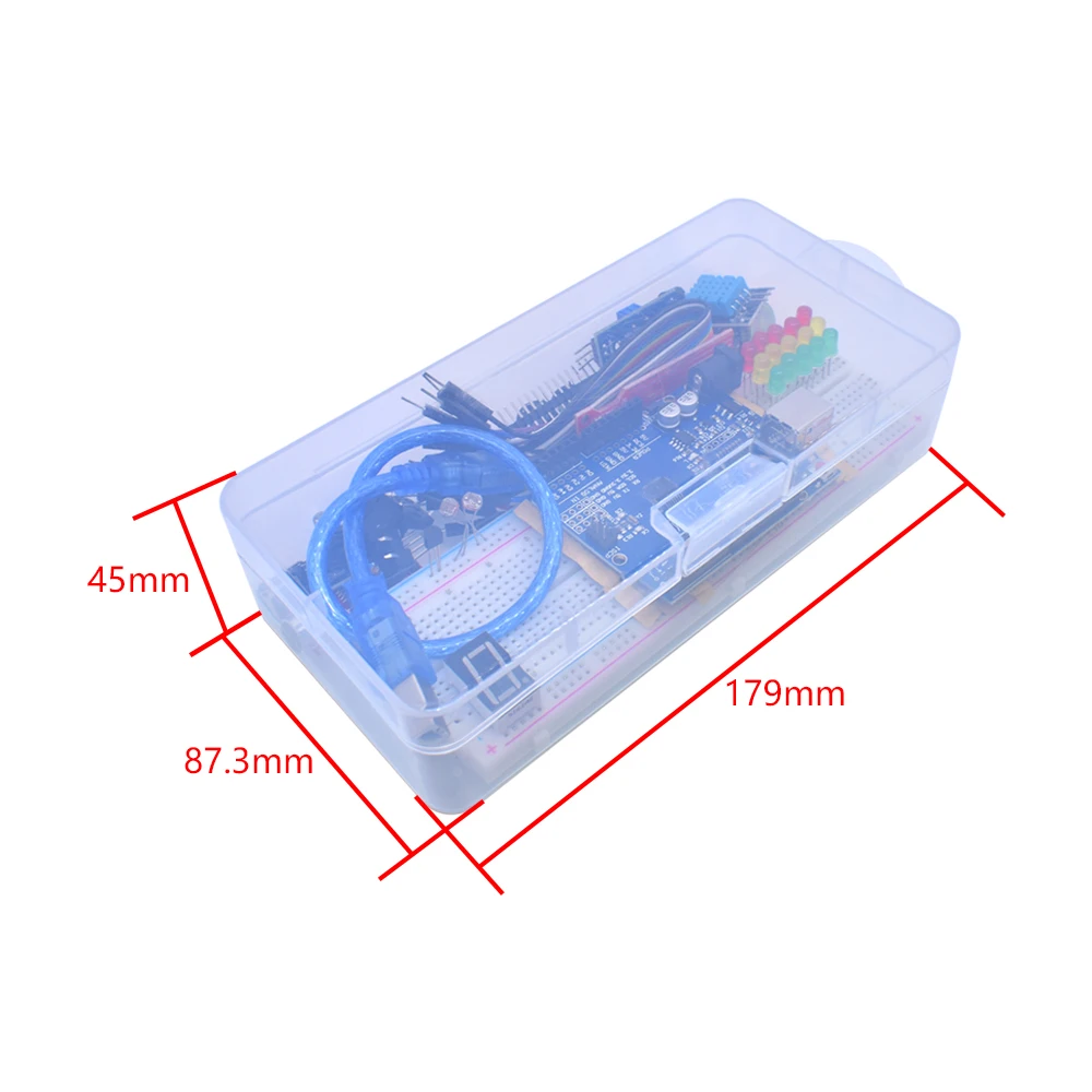 Starter Kit for Arduino Uno R3 Breadboard Basic simple learning kit, sound/water level/humidity/distance detection, LED control