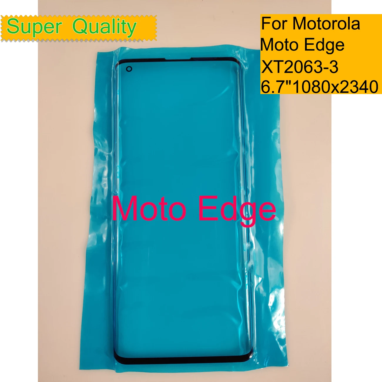 For Motorola Moto Edge Touch Screen Front Outer Glass Panel Lens For Moto Edge 2020 XT2063 XT2063-3 LCD Front Glass With OCA