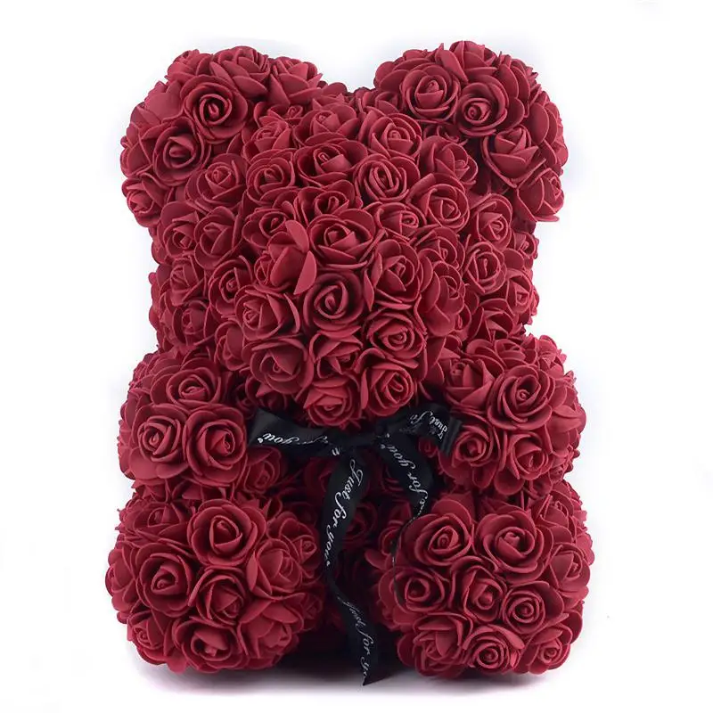 25CM/30CM/40CM Dropshipping Rose Bear Rose Girlfriend Valentines Day Mother's Day Gift  Teddy Beart Birthday Party Decoration