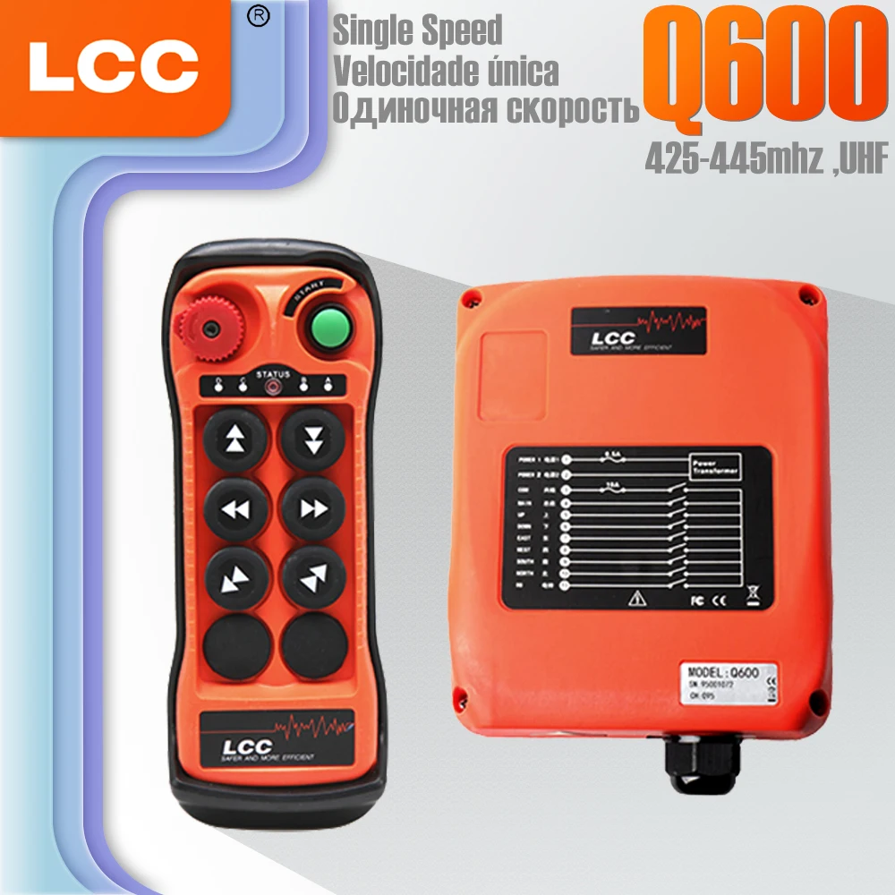 Q600 LCC 6-buttons Industrial Remote Control High Sensitivity Large Instrumen Travelling Crane Lift Hoist Truck Wireless Switch