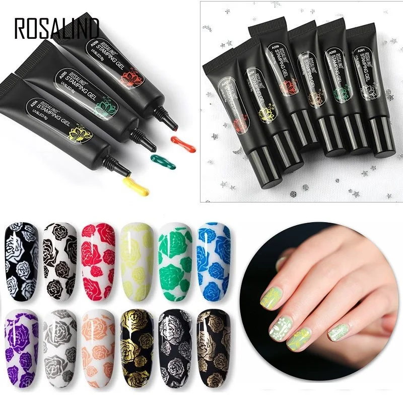 ROSALIND Stamping Gel Printing Nail Polish Semi Permanent Hybrid Varnish For Manicure Art Decoration Design UV Painting Gel New