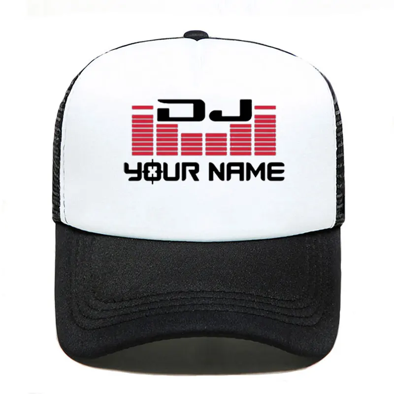 DJ Your Name Custom printing Women Men Baseball Cap Hip Hop Outdoor Sun Hat Adjustable Sports caps in Mesh Hat Trucker hat