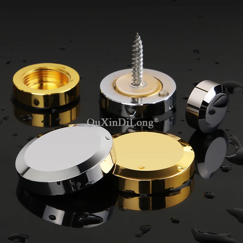 Top Luxury 200PCS Pure Brass Gold Advertising Nails Acrylic Billboard Glass Mirror Nails Decorative Caps+Copper Ring+Screw+Shim