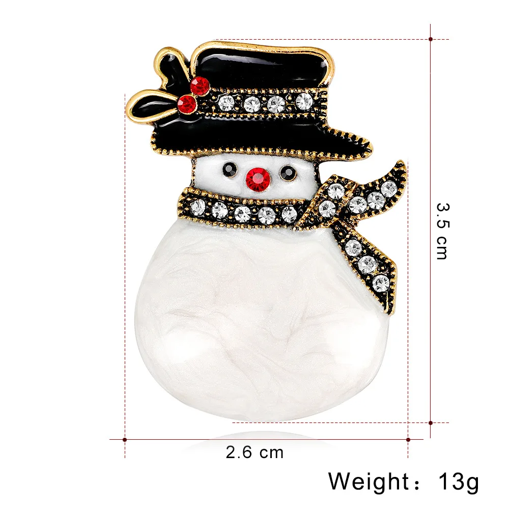 CINDY XIANG Cute Enamel Snowman Brooches For Women Girls Rhinestone Scarf Pins Kids Christmas New Year Gifts 2 Colors