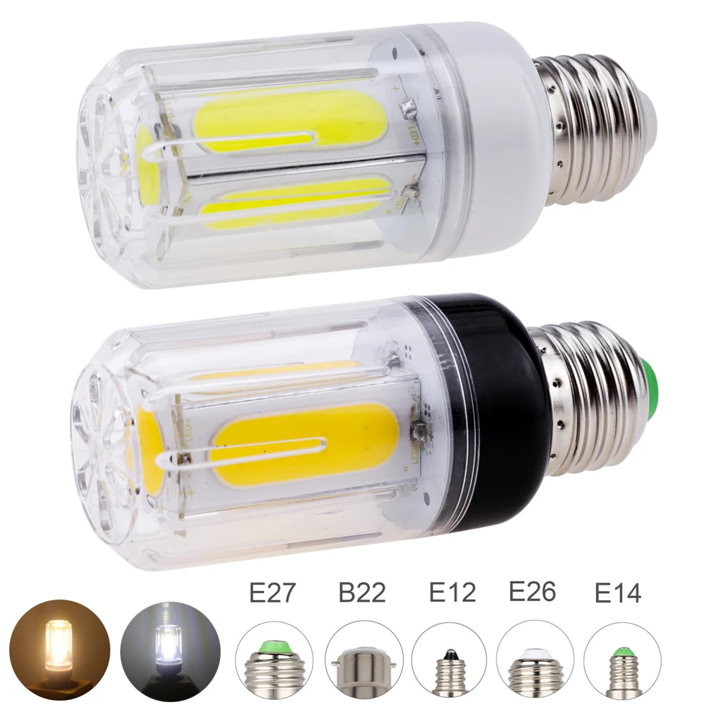 super bright led cob lampadas de milho inicio lampadas de mesa iluminacao ac 85265v 110v 220v 12w 16w e27 e14 e12 e26 b22 01