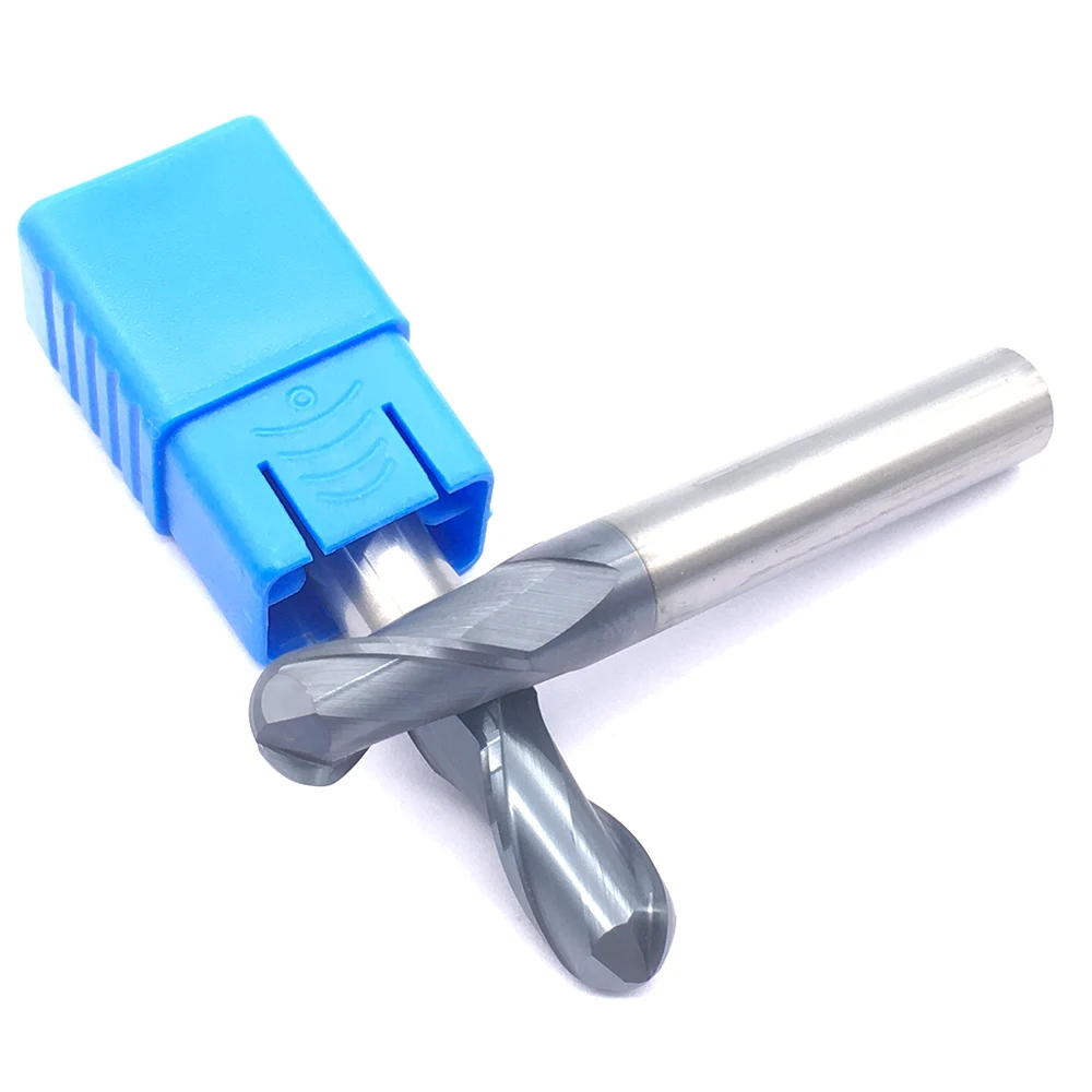 1PC R5.0XD10X75L 2 ขลุ่ย HRC50 ทังสเตนเหล็กจมูก End ตัดเครื่องมือ CNC เครื่องตัดคาร์ไบด์ทึบ Ball จมูก