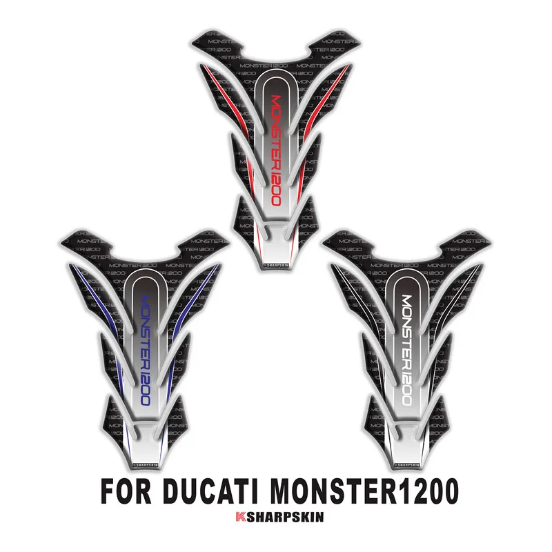 

New motorcycle 3D fuel tank pad fish bone protection stickers personalized decorative decals for DUCATI MONSTER 1200