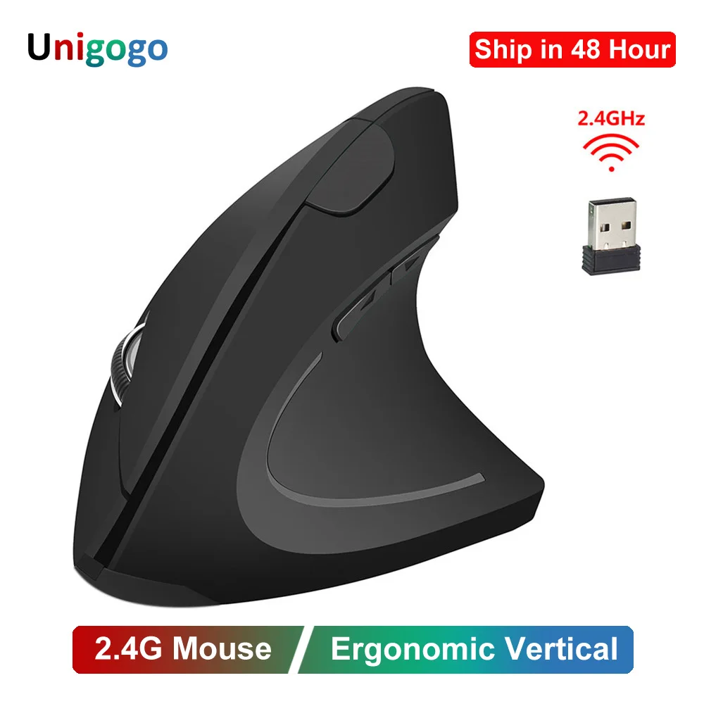 Wireless Mouse Vertical Gaming Mouse USB Computer Mice Ergonomic Desktop Upright Mouse 1600DPI for PC Laptop Office Home