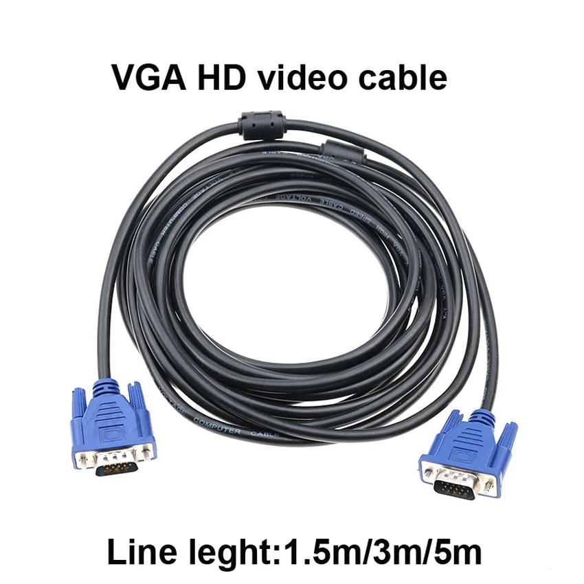 

VGA Cable Computer Monitor TV Projector HD Cable VGA Video Extension Line 1.5/3/5 Meters